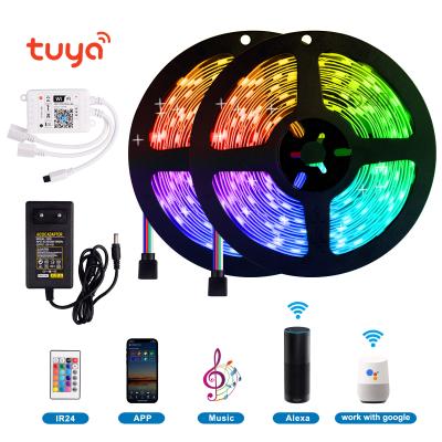 China Decoration UL ce led strip 10 meter rgb tenmiro quality 5v rgb tuya smart wifi room lights cuttable rgbw high 20 meter tuya led strip for sale