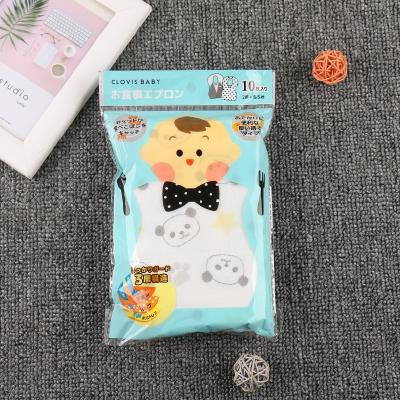 China BPA Free Nonwoven Fabric Disposable Baby Bib With Soft Waterproof Coating For Home Or Travel for sale