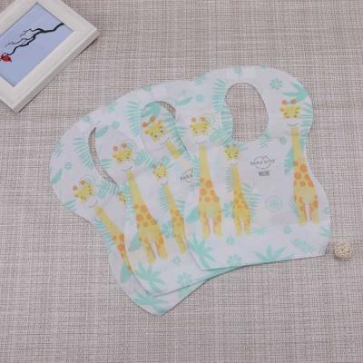 China OEM good quality and custom made plastic disposable printed bib for newborn baby 3plys waterproof absorbent disposable bib for sale