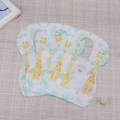 China Disposable Custom Printed Logo Lobster Crab Dining Disposable Nonwoven Plastic Seafood Apron Restaurant Adults Bibs for sale