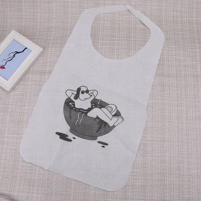 China Wholesale Cheap Printing Non-woven Fabric Disposable Aprons Good Quality Printing Waterproof Disposable Apron for Restaurant or BBQ or Travel for sale