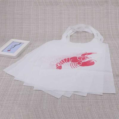 China Custom Printed Nonwoven Bibs Adults Bibs Plastic Nonwoven Restaurant Aprons Custom Printed Disposable Plastic Aprons With Logo for sale