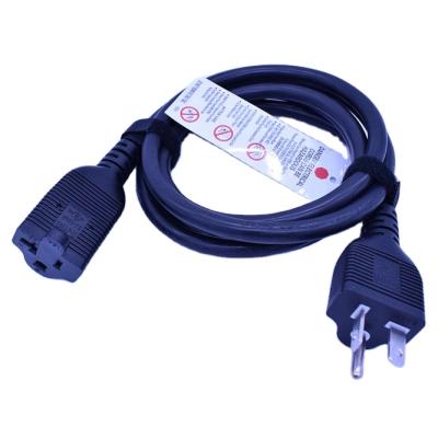 China Black Industrial Equipment 2m cUL Nema 5-20p Extension Mains Cord SJT 3X14AWG for sale