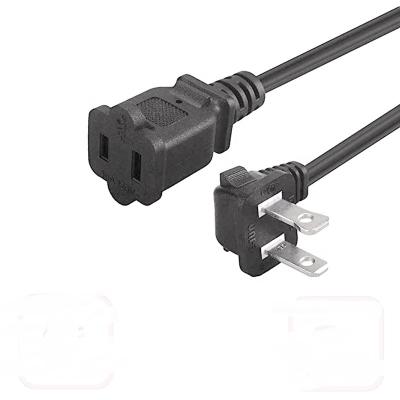 China Appliance 12ft USA 2Prong 10A 125V Rectangle Polarized NEMA 1-15P To 1-15R Extension Power Cord Male Female Cable SPT-2 2X18AWG for sale