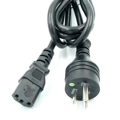 China Black Industrial Equipment 10ft NEMA 5-15P To IEC C13 North American Hospital Grade Power Cord Cable 3X14AWG for sale