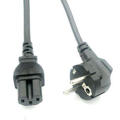 China Home appliance 1.8m ENEC KEMA 250V 16A European standard AC power cord with IEC C15 HO5VV-F 3G1.5mm2 for sale