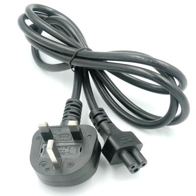 China Black Household Appliance 1.8m Power Cord British Standard BS 1362 With C5 H05VV-F 3G*0.75mm2 for sale