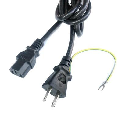 China Black consumer electronics 2m Japan pse jet power cord with ground wire to C13 7.5A-125V 3x0.75mm2 for sale