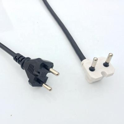 China Black Industrial Equipment 1.8m 90 Degree 2Pin 250V/16A Kc Korea Power Cord With Free End HO5VV-F 2x1.0mm2 for sale