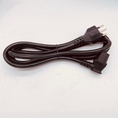 China Household Black Appliance 6ft Swiss 3 pin plug to left angle IEC c13 power cord HO5VV-F 3x1.5mm2 for sale