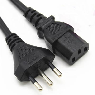 China Household Appliance 1.8m Inmetro Brazil Black Power Cord With IEC C13 HO5VV-F 3x0.75mm2 for sale