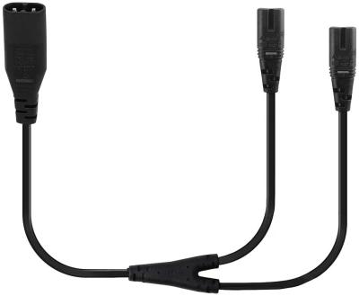 China Household Appliance 30cm Black IEC 18AWG 320 C8 To Dual C7 Y Slot AC Power Cord for sale