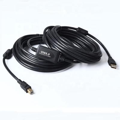 China Printer USB 2.0 A male to B 25m male printer cable with IC&ferrites for sale