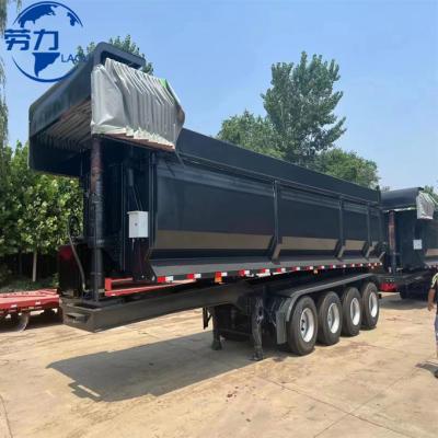 China Truck Trailer Heavy Duty 60Ton Tractor Truck Hydraulic End Rear Tipper Dump Semi Trailer With U Shape For Coal And Ballast for sale