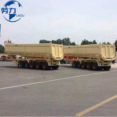 China Truck Trailer End Tipping Tipper Hot Sale High Quality 3 Axle 45Ton Tipper Semi Truck Trailer 60T Dump Trailer Truck For Sale for sale