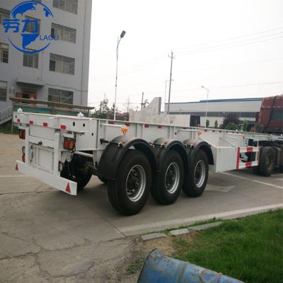 China Truck Trailer China brand Laolli tri-axle 40 45 Ft container skeleton trailer skeletal chassis truck trailers with twist locks for Philippine for sale