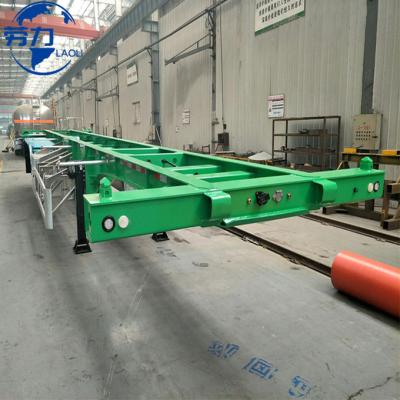 China Truck Trailer Top factory Laoli brand High quality 2 axle 3 axle skeletal Skeleton Container Chassis 20ft 40ft 45ft skeletal semi trailer for sale