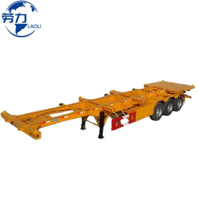 China Truck Trailer 20ft 40ft ISO tank container skeletal chassis for 20 feet 40feet HC/HQ/Tank/Reefer container 2/3 alxes for sale