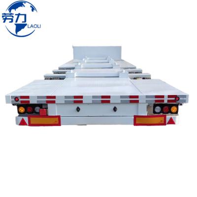 China Truck Trailer 40ft Flatbed Truck Trailer Load Capacity Trailer Flatbed 40 Ft Tri Axle Flatbed Container Semi Trailer For Sale for sale