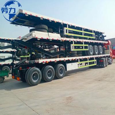 China Truck Trailer Flatbed Trailer Flatbed Semi Trailer China Cheap 3 Axles 40ft Container Flatbed Semi Trailer Price for sale