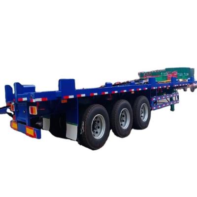 China Truck Trailer 2 Axles 3 Axles 40 Feet 20 Ft 40 Ft Shipping Container Chassis 40ft Container Trailer Malaysia Flat Bed Flatbed Semi trailer for sale