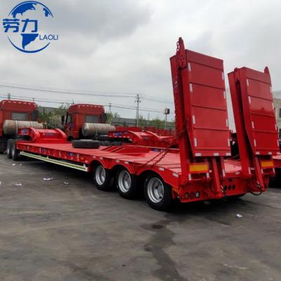 China Truck trailer 3 axles 4 axles 40ton 50ton 60ton lowbed drop deck loader low loader heavy load lowbed semi trailer/lowboy trailer for sale