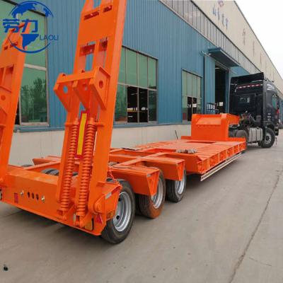 China Truck Trailer Laoli brand 2 Lines 4 Axles 3 Line 6 Axle 4 Line 8 Axle 80 - 150 T Lowbed Loading Truck Semi Towing Lowboy Trailer for sale for sale