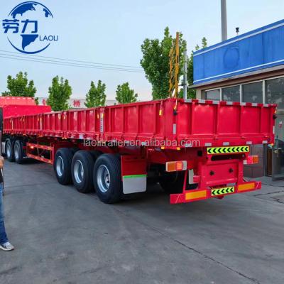 China Hot sale trailer truck semi truck trailer 3 axle trailer 60T cargo trailer with 60-170cm side wall for sale