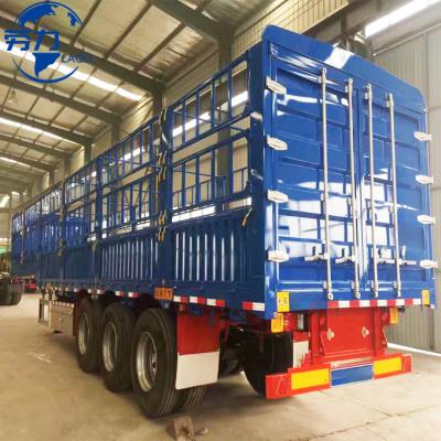 China Heavy Duty Truck Trailer 3 Axles Truck Trailer 40ft Side Wall Barrier Barrier Cargo Semi Trailer Hems for sale