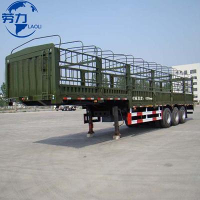 China Truck Trailer 3 axle cargo box semi-trailer 40ton cargo trailer frame double axles bulk cargo dise wall trailer for sale