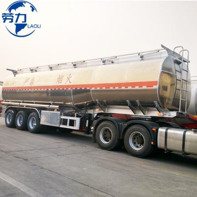 China Truck Trailer China top Truck trailer brand Laoli 42000 Liters Aluminum Tanker 3 axle Fuel Tank Semi Trailer for gasoline, diesel and kerosene for sale