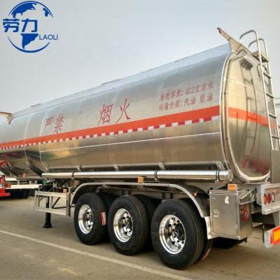 China Truck Trailer Laoli Brand 3/4 Axles 30000-70000 Liters  aluminium alloy Oil Fuel Tanker Semi Tank Trailer for liquid transport for sale