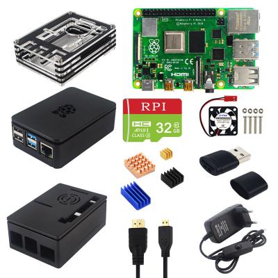 China Original Raspberry Pi 4B Kit Raspberry Pi 16/32/64 Gigabyte + 5V 3A Power Adapter + Fan + Heatsinks For Raspberry Pi 4 B Model for sale