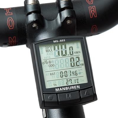 China Waterproof Radio and MTB Bike Odometer Stopwatch Meter Watch LED Digital Bicycle Computer Cable MS-603 Recycling Rate for sale