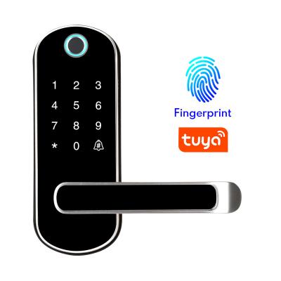 China Tuya Smart Wifi App Fingerprint Lock, waterproof pincode keypad wifi app button electronic door lock, biometric remote control lock for sale