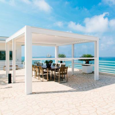 Κίνα Outdoor Windproof Windproof Zipper Track Roller Blind Optional Parasol Shading Outdoor Motorized Canopy Pergola With Exterior προς πώληση