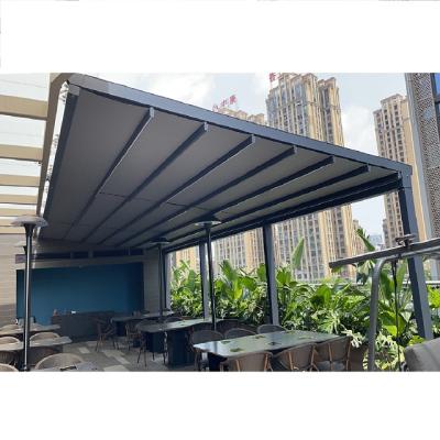 China Customized Aluminum Pergola Easily Assembled Adjustable Waterproof Electric Retractable Patio en venta