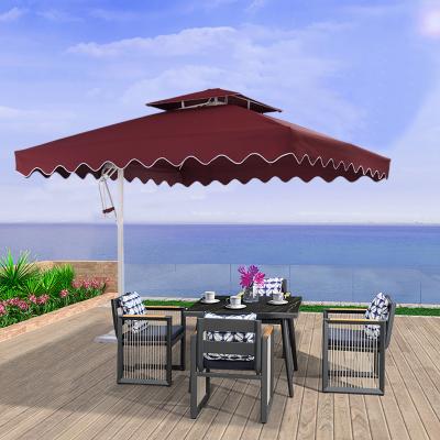 China 2021 Modern New Design Graceful Aluminum Pole Side Umbrella for sale