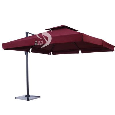 China Patio\garden\roof Roman Aluminum Umbrella outdoor\hotel\beach double outdoor place for sale