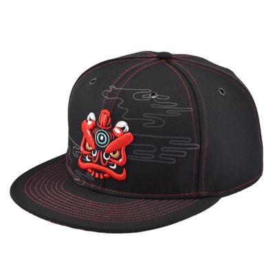 China Wholesale Picture Factory Hats Constructured Outdoor Lion Embroidery Snapback Hat for sale