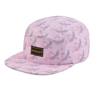 China COMMON Pink Unstructured Polyester 5 Panel Snapback Hats And Caps High Quality for sale