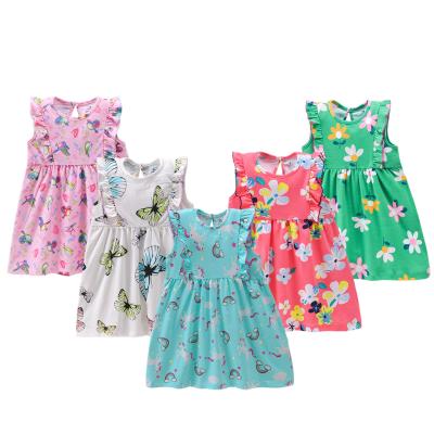 China F041-F059 Anti-wrinkle Summer Casual A Line Baby Floral Dress 0-3 Years Baby Dress For Girl for sale