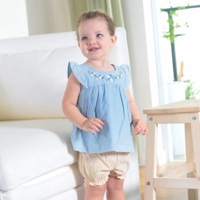 China Factory Outlet Anti-Shrink 9-36 Months Baby Boy Girl Clothes Sets 100% Cotton 2-Piece Baby Clothes Set Summer for sale