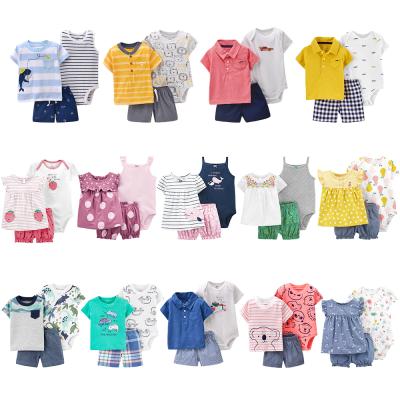 China 6m to 24m QUICK DRY T-shirt Romper 3 Pieces Baby Boy and Girls Clothing Sets for Summer for sale