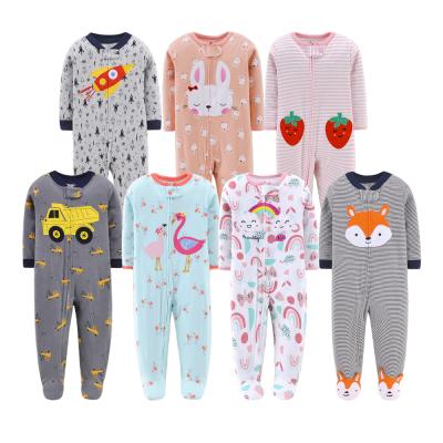 China 2021 New Spring Cute Unisex Kid Clothes Toddler 100% Cotton Overalls Long Sleeve 0-1 Years Old Baby Rompers Cute Infant Pajamas With Zipper for sale