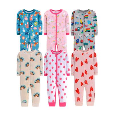 China Kids 0-2Year Button Snap Growprint Overalls 100% Cotton Baby Rompers Cute Newborn Unisex Cute Pajamas 100% Long Sleeve Baby Rompers for sale