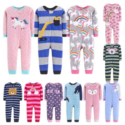 China Cute Growprint Fleece 9.12.18.24 Months Baby Clothes Winter Baby Overalls Long Sleeve Baby Rompers With Zipper for sale