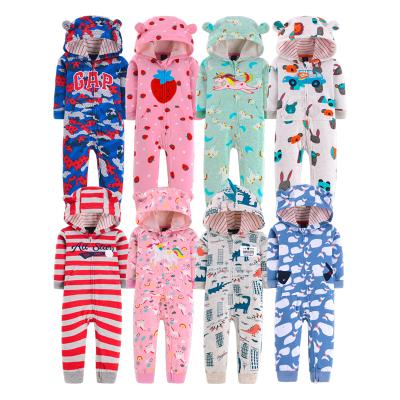 China High Quality Hooded Baby Clothes Long Sleeve Zipper Baby Sleepsuit 100% Cotton Baby Overalls With Hooded for sale