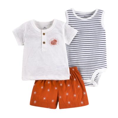 China Casual Baby Boy Clothes New Summer Cartoon Children Cotton Cute Kids Clothing 3 Piece Set for sale