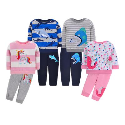 China 0-3 Years Anti-Shrink Baby Clothing Sets Long Sleeve Baby Sweatshirt Set 100% Cotton 2 Piece Sweater And Pants Set for sale